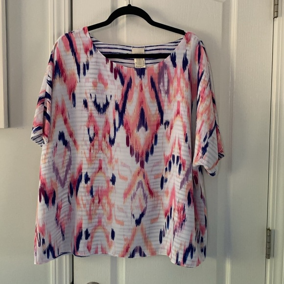 Chico's Reversible Striped Elephants Tee / Blouse -‎ Chico's  3 X-LARGE, 16 - Picture 5 of 11